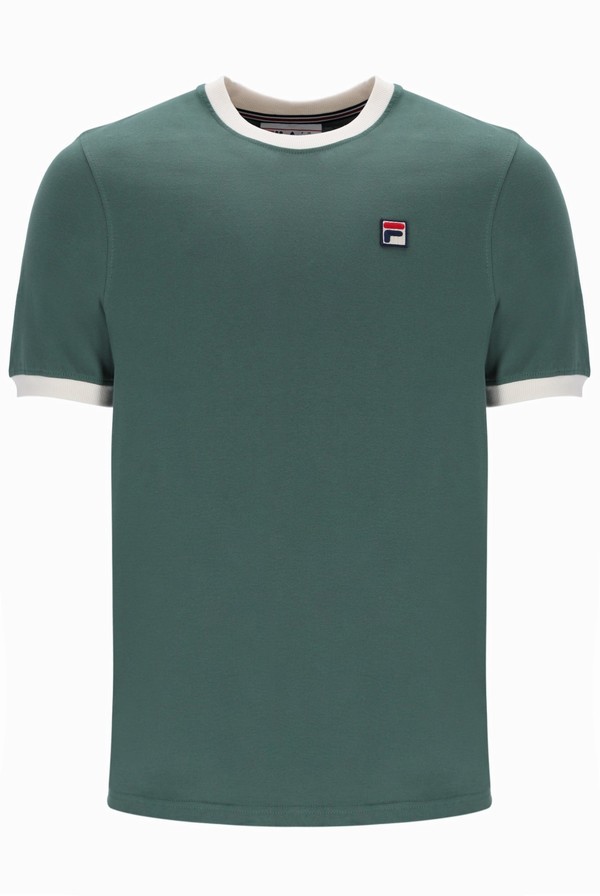 Grey Fila Marconi Essential Ringer Men T-shirts | 4176HRYUG