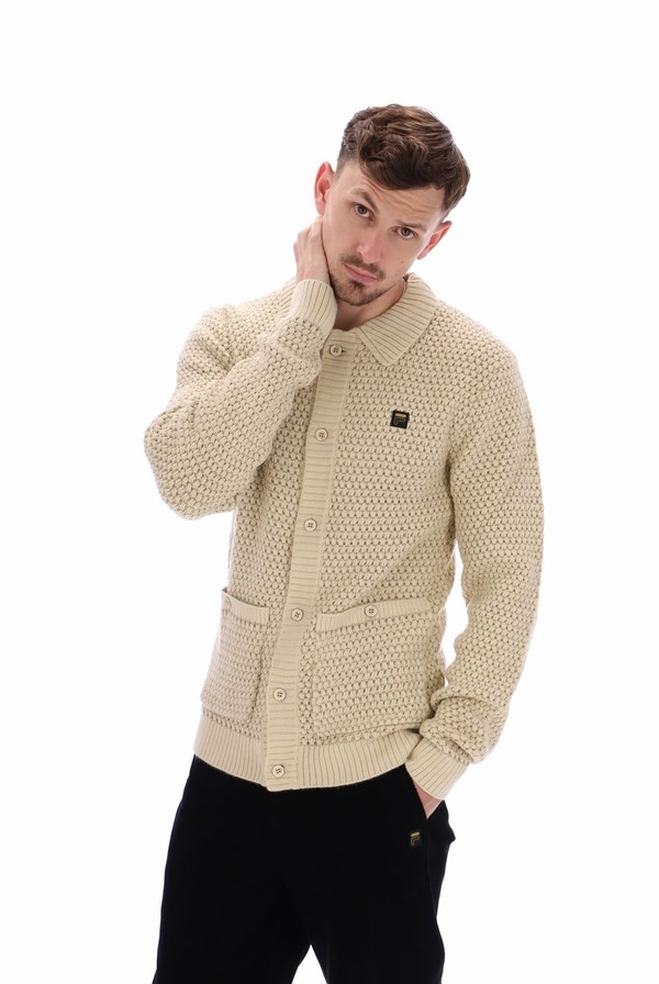 Grey Fila Maso Waffle Knit Men Sweatshirts | 1879HGMTF