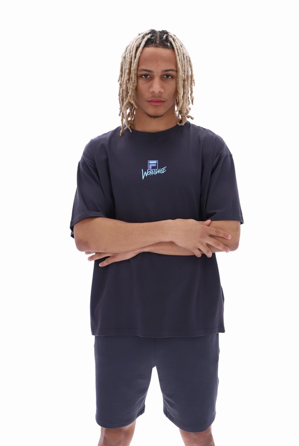 Grey Fila Matt Graphic Men T-shirts | 2367VHCFW