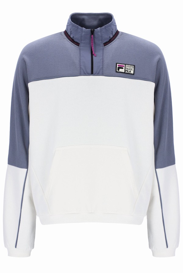 Grey Fila Peak Sweat 1/4 Zip Men Sweatshirts | 1689SJDRK