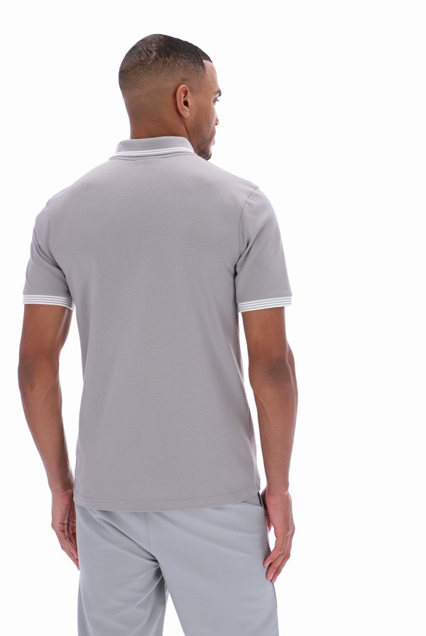 Grey Fila Soren Men Polo Shirts | 8910OUCMN