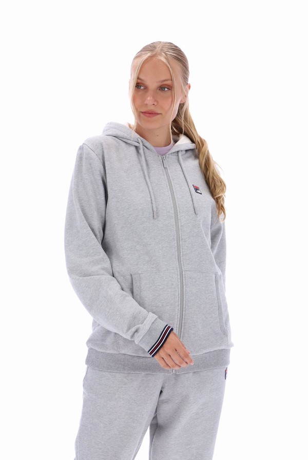 Grey Fila Tenconi Zip Up Men Hoodie | 5703WRVPZ