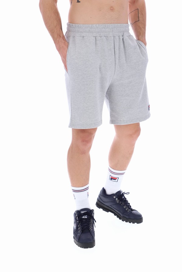 Grey Fila Vico Cotton Men Shorts | 5609RLWFN