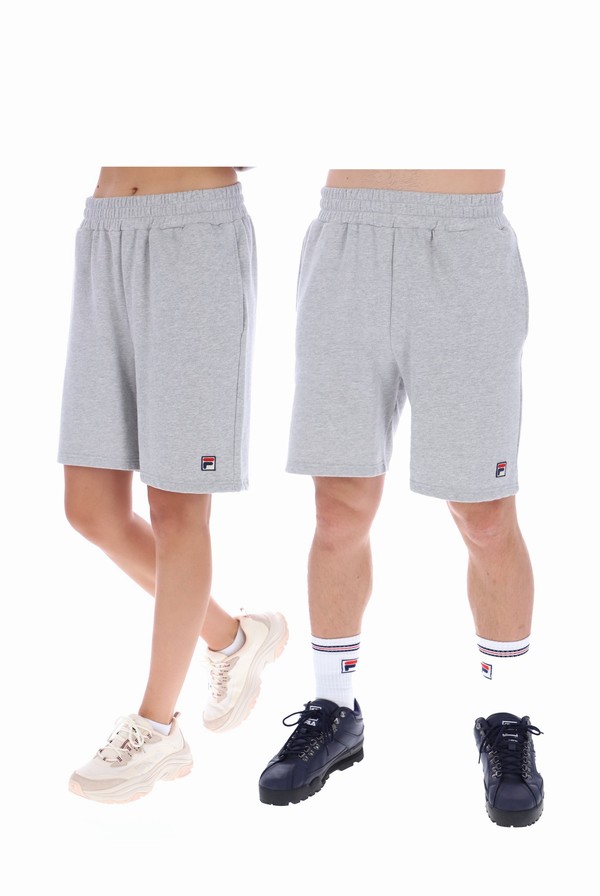 Grey Fila Vico Cotton Men Shorts | 5609RLWFN