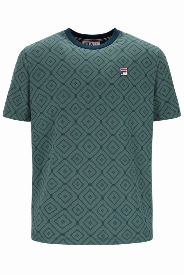 Grey Fila William Aop Men T-shirts | 7928KJSLE