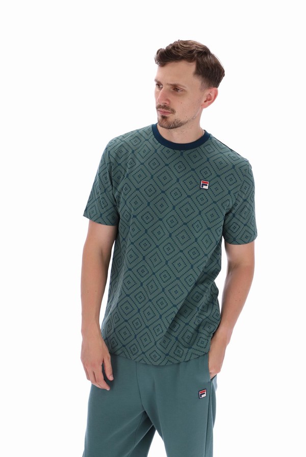 Grey Fila William Aop Men T-shirts | 7928KJSLE