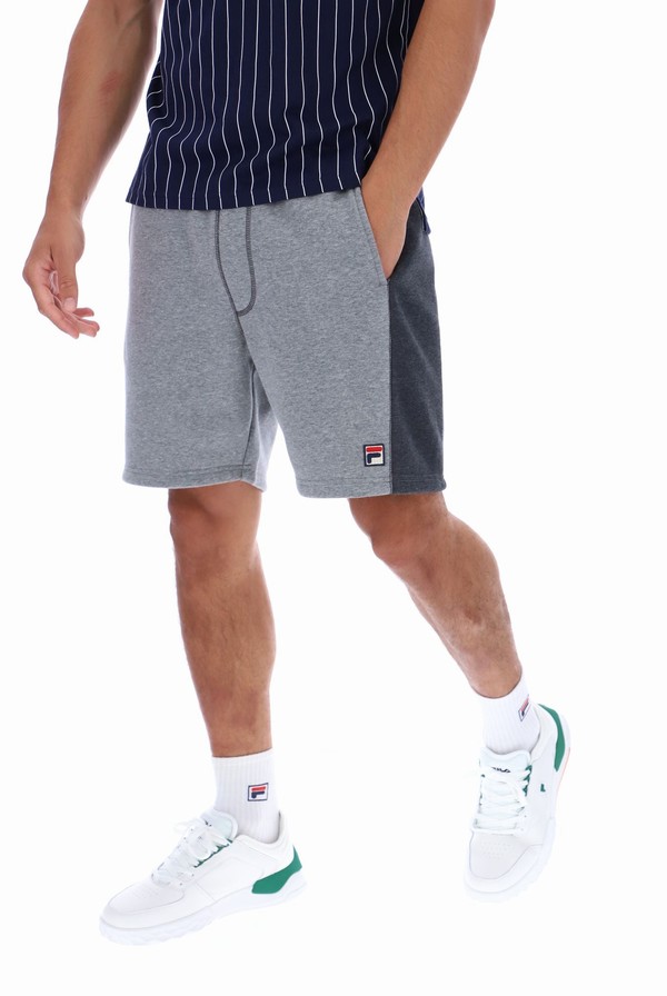 Grey / Grey Fila Webber Fleece Men Shorts | 6917HNPBR