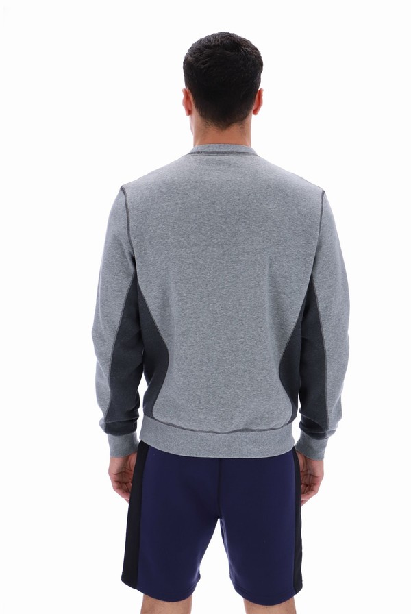 Grey / Grey Fila Webber Fleece Men Sweatshirts | 3892HIQOU