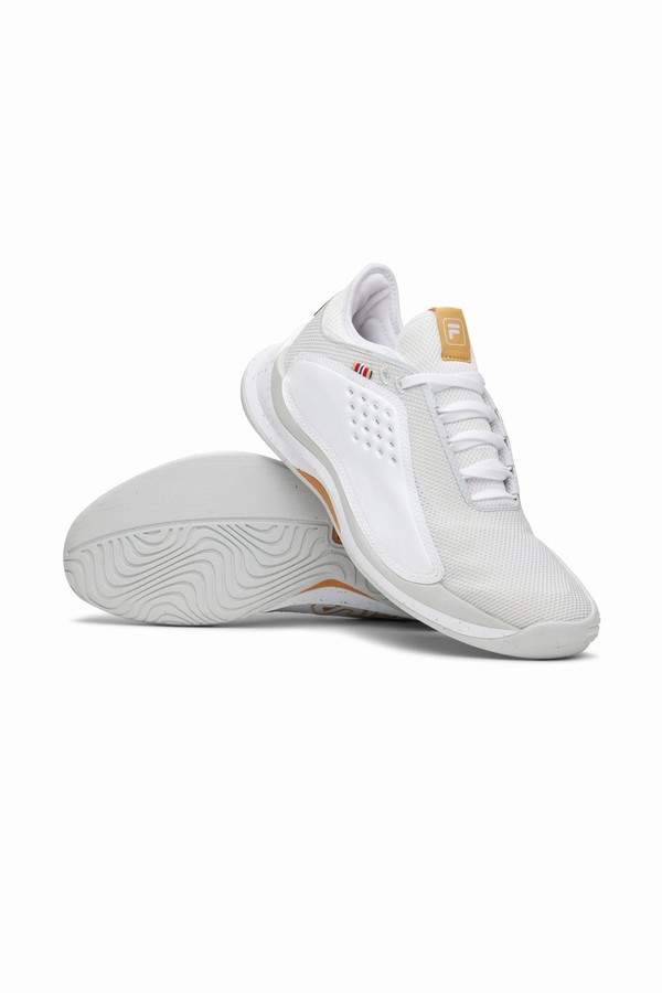 Grey / White Fila Mondo Forza Tennis Men Trainers | 4162FZQCG