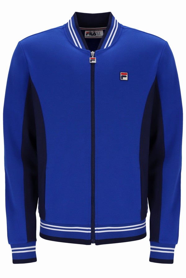 Light Blue / Navy Fila Settanta Baseball Men Track Top | 8169WTMFX