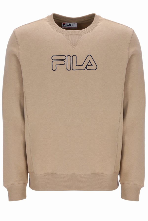 Light Grey / Brown Fila Arie Oversized Graphic Men Sweatshirts | 0894FXUCV