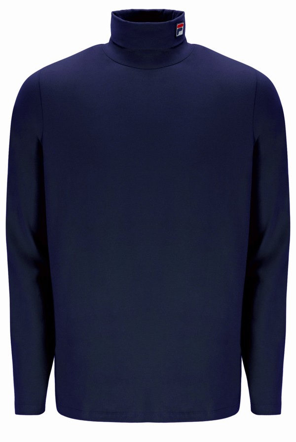 Navy Fila 19th Classic Roll Neck Men Sweatshirts | 3056WMSXP