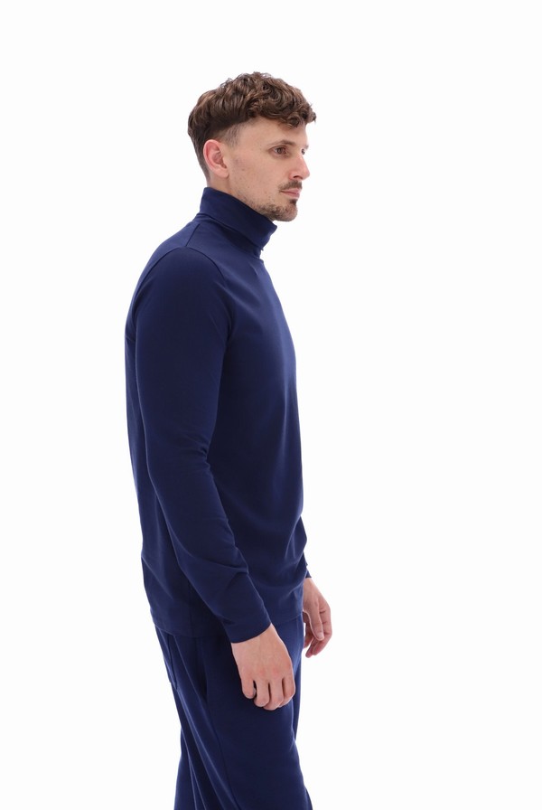 Navy Fila 19th Classic Roll Neck Men Sweatshirts | 3056WMSXP