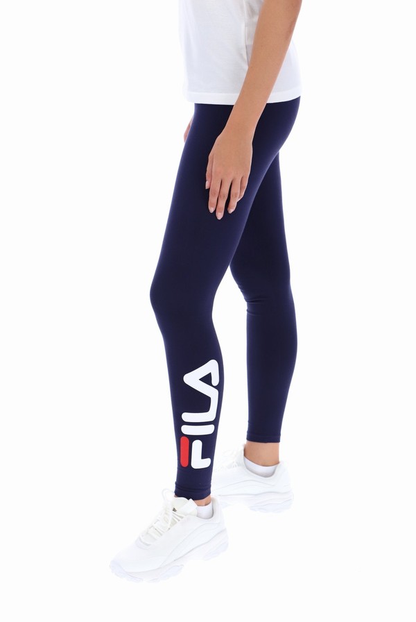 Navy Fila Beba Side Logo Women Leggings | 0723CFQHM