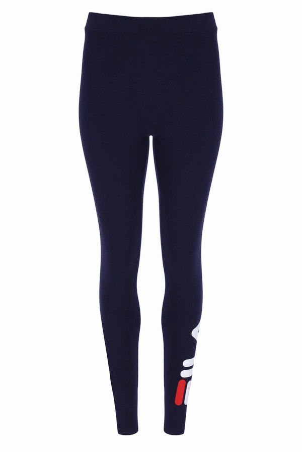 Navy Fila Beba Side Logo Women Leggings | 0723CFQHM