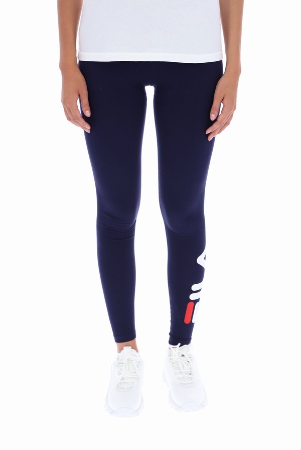 Navy Fila Beba Side Logo Women Leggings | 0723CFQHM