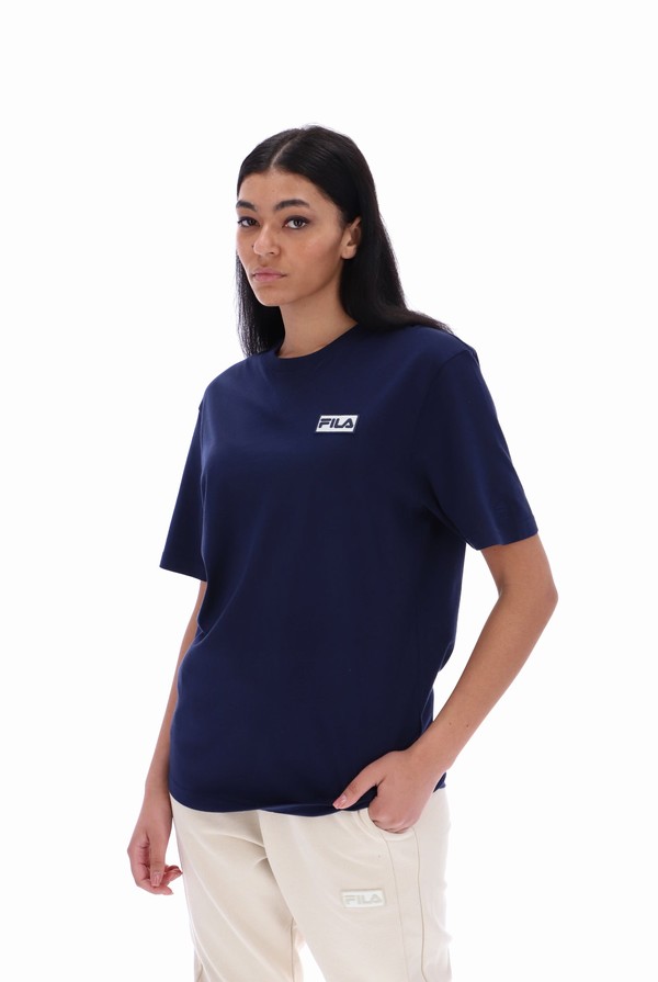 Navy Fila Benjiman Sleeve Men T-shirts | 0371VTEWB