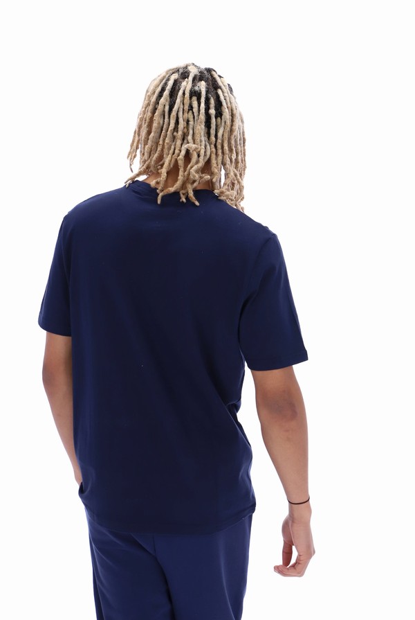 Navy Fila Benjiman Sleeve Men T-shirts | 0371VTEWB