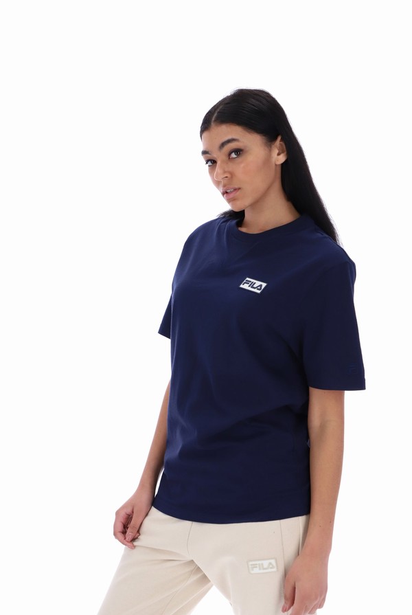 Navy Fila Benjiman Sleeve Men T-shirts | 0371VTEWB