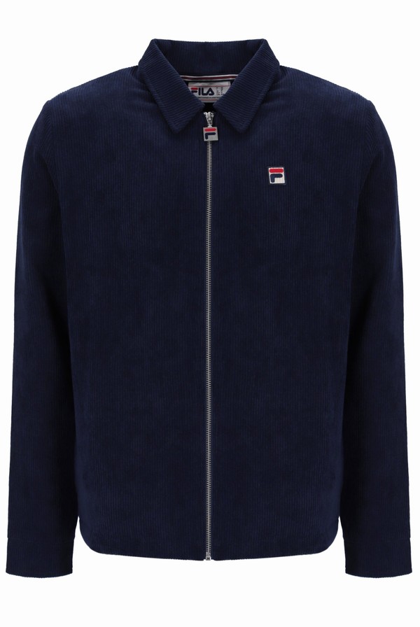 Navy Fila Carter Zip Through Coach Men Jackets | 8613EXWBY