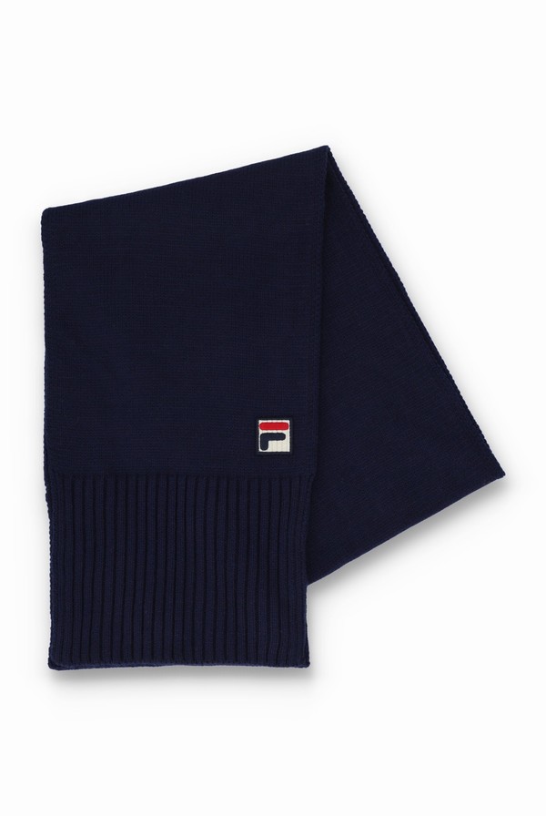 Navy Fila Ceri Knitted Men Scarves | 6187WAILY