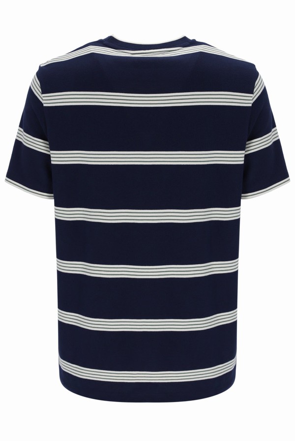 Navy Fila Chapman Yarn Dye Striped Men T-shirts | 2571VLWHF