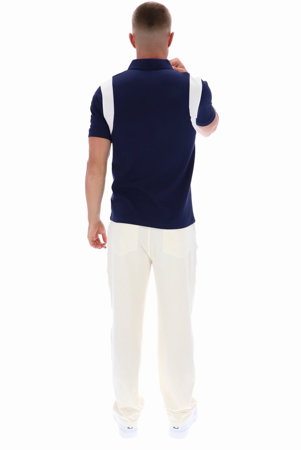 Navy Fila Dawson Archive Tennis Inspired Men Polo Shirts | 7640OLJNH