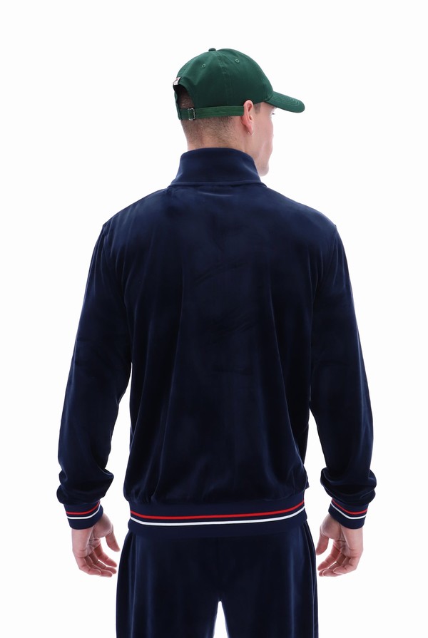 Navy Fila Falken Velour With Gold Details Men Track Top | 6147PGHOC