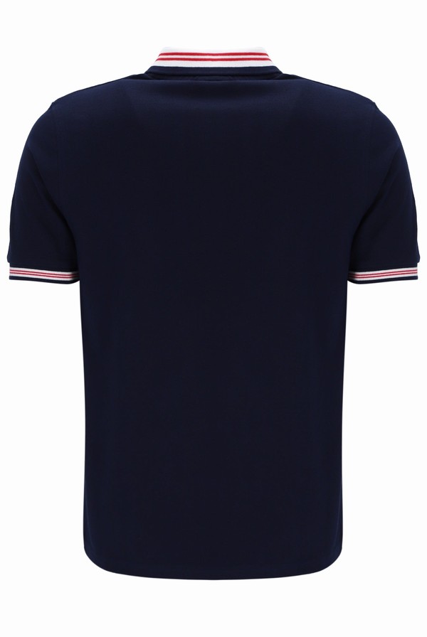 Navy Fila Faraz Tipped Rib Men Polo Shirts | 7640UVFTM