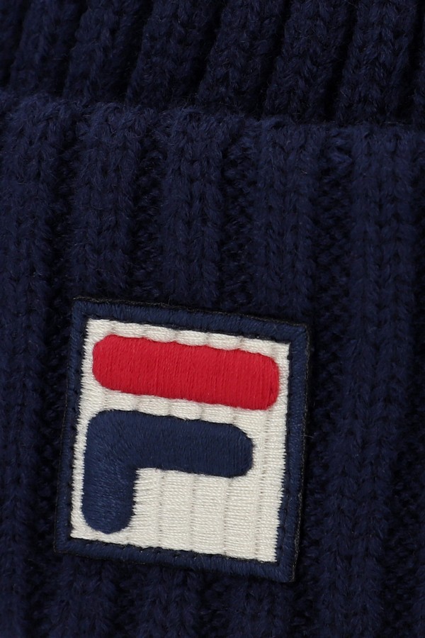 Navy Fila Finns Chunky Fishermans Men Beanie | 8492AVEFX