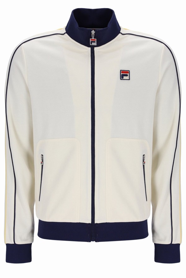 Navy Fila Fitzgerald Striped Men Track Top | 5629HRLYM