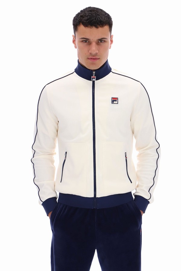 Navy Fila Fitzgerald Striped Men Track Top | 5629HRLYM