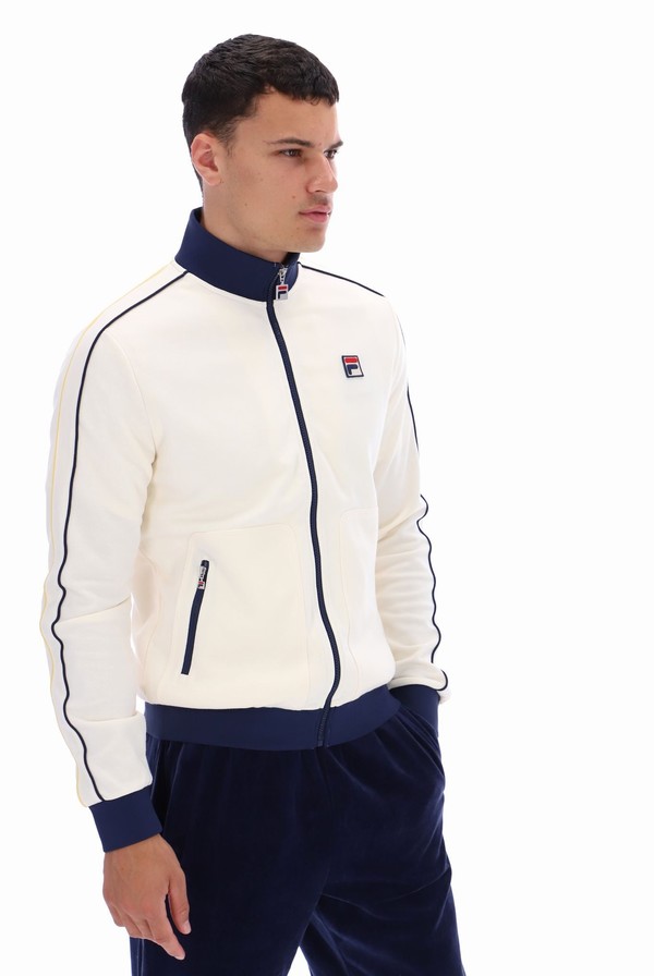 Navy Fila Fitzgerald Striped Men Track Top | 5629HRLYM