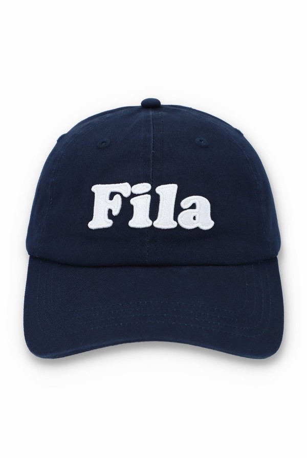 Navy Fila Fylo Enzyme Wash Baseball Men Caps | 0792FBSQR