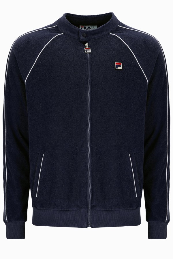 Navy Fila Grasso Towelling Men Jackets | 5907BALXV