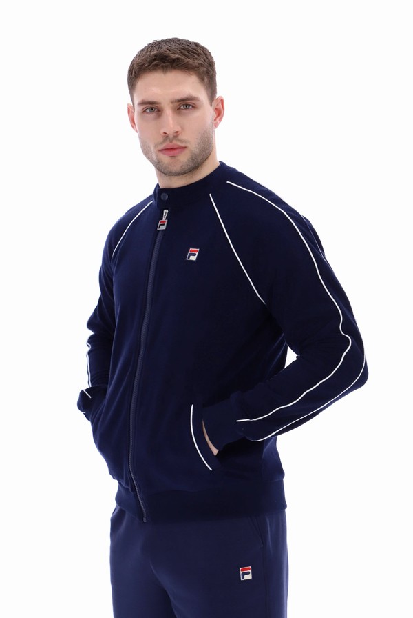 Navy Fila Grasso Towelling Men Jackets | 5907BALXV