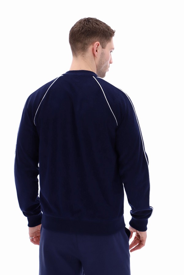 Navy Fila Grasso Towelling Men Track Top | 0971RHQVU