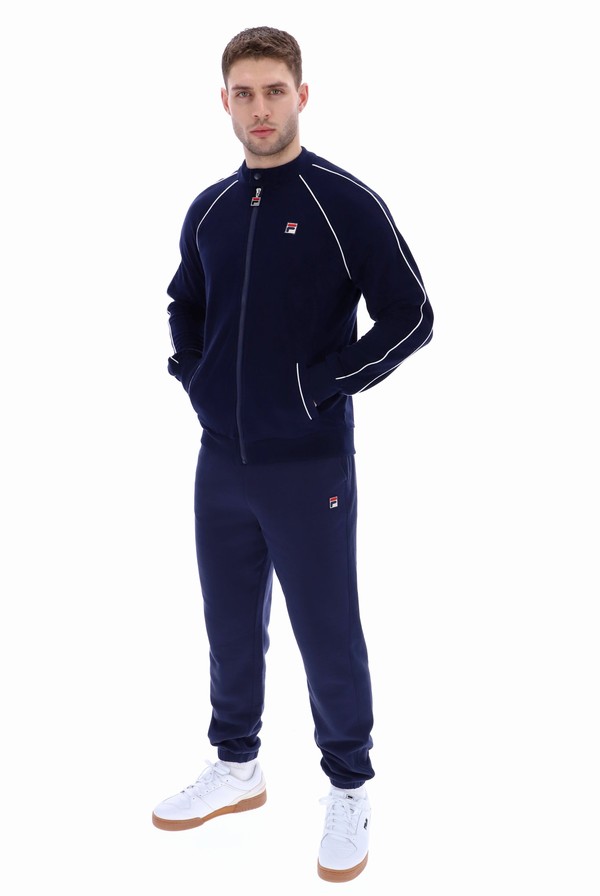 Navy Fila Grasso Towelling Men Track Top | 0971RHQVU