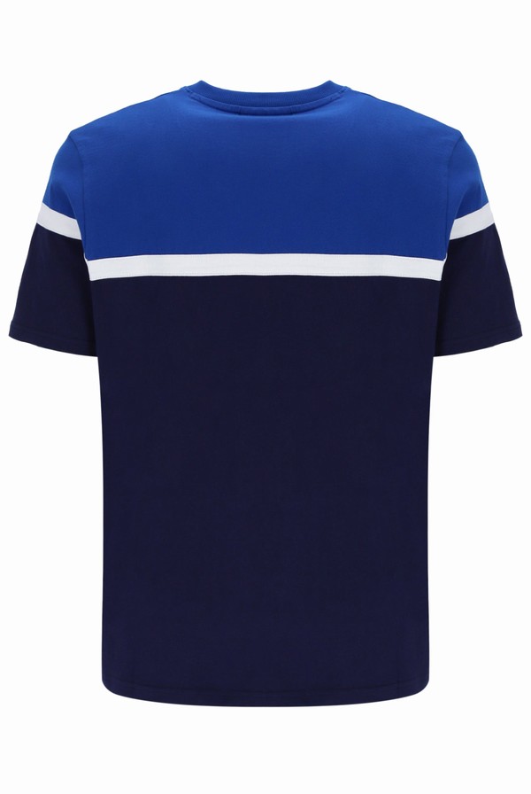 Navy Fila Jose Colour Block Men T-shirts | 3672KTYIO