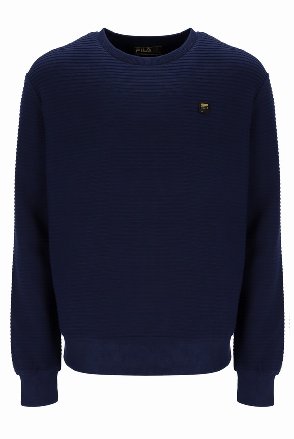 Navy Fila Luca Pleated Men Sweatshirts | 6732YGSID