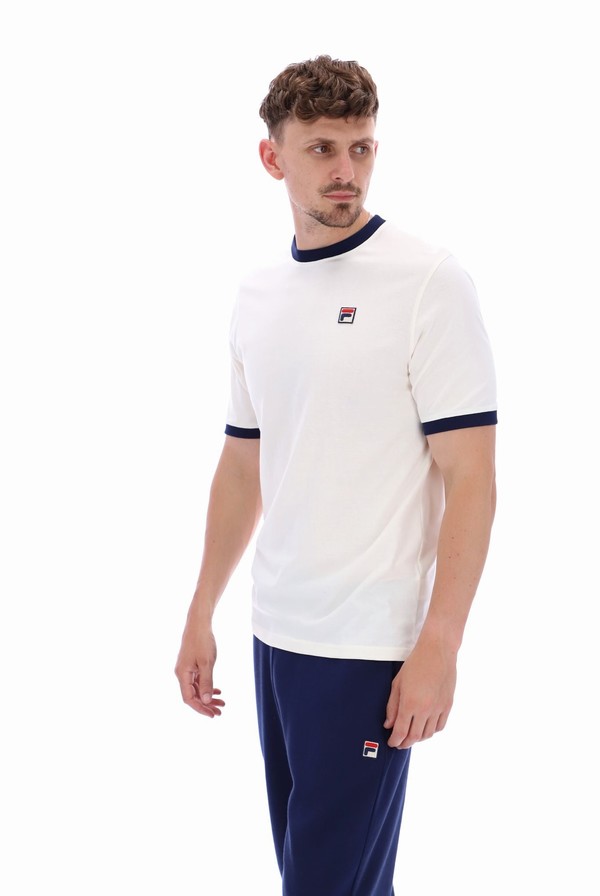 Navy Fila Marconi Essential Ringer Men T-shirts | 4168SQVOI