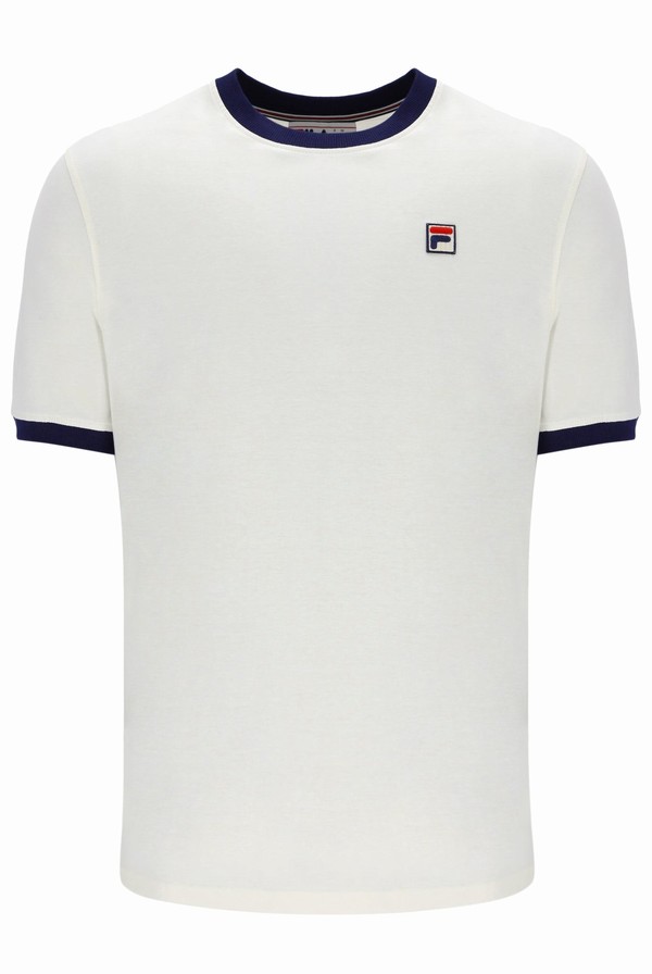 Navy Fila Marconi Essential Ringer Men T-shirts | 4168SQVOI