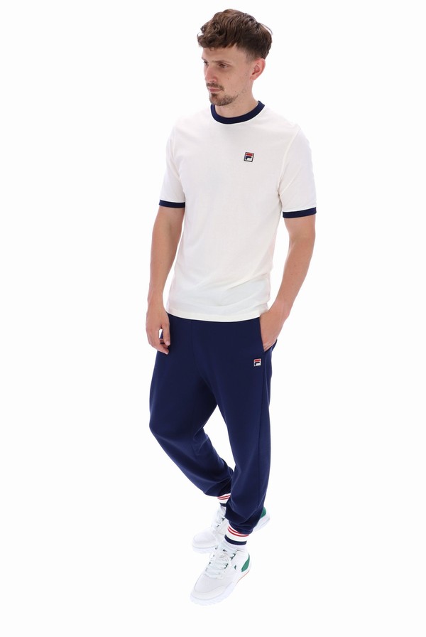 Navy Fila Marconi Essential Ringer Men T-shirts | 4168SQVOI