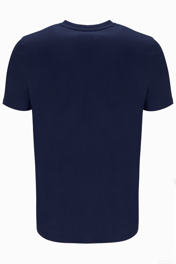 Navy Fila Rogan Large Logo Men T-shirts | 9520MFUKI