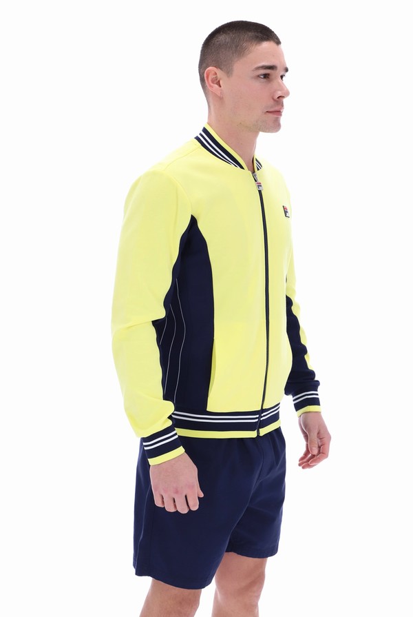 Navy Fila Settanta Baseball Men Track Top | 1643KZLFJ