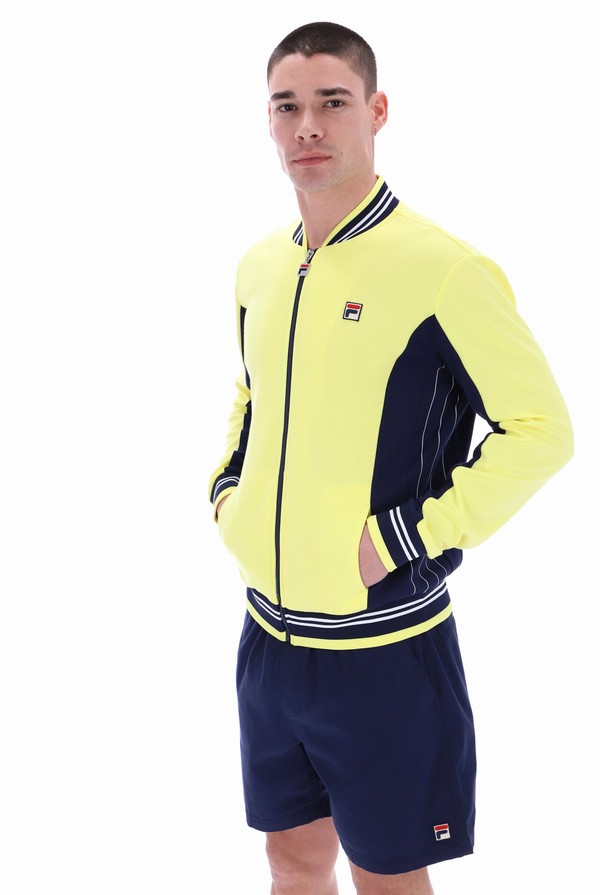 Navy Fila Settanta Baseball Men Track Top | 1643KZLFJ