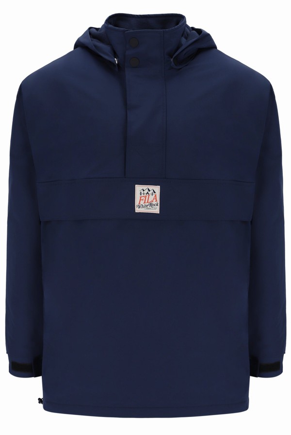 Navy Fila Solomen Heavy Half Zip Men Jackets | 2406JZQON