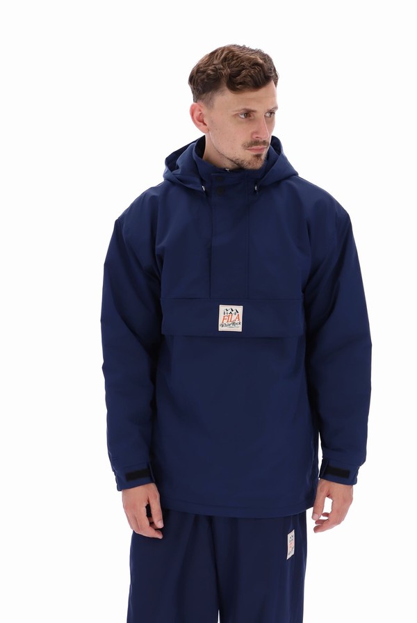 Navy Fila Solomen Heavy Half Zip Men Jackets | 2406JZQON