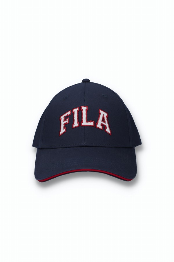 Navy Fila Swedge Baseball Men Caps | 1089RGPQZ