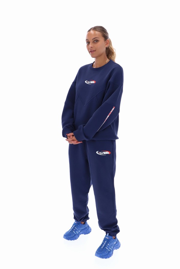 Navy Fila TALA Crew  Women Co-ords | 5684KXTQF